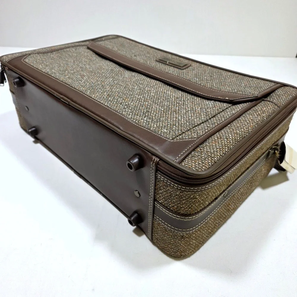 Vintage Jordache Aztec Carry-On Suitcase Brown Tweed NWT Retro Travel Bag 80s